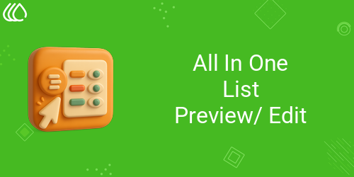 All In One List Preview/ Edit