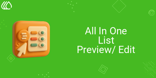 All In One List Preview/ Edit